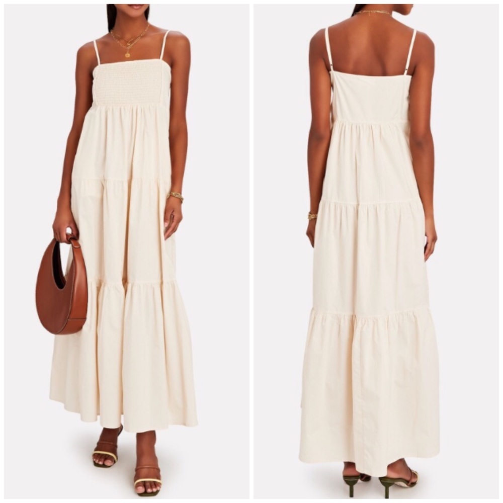 NWT Bird & Knoll Luna Dress medium ivory cream maxi